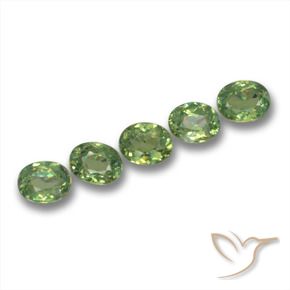 Gemme di Granato demantoide Verde medio naturale da 1.57 ct, Ovale, VS