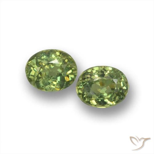 Gemme di Granato demantoide Verde medio naturale da 0.80 ct, Ovale, VS