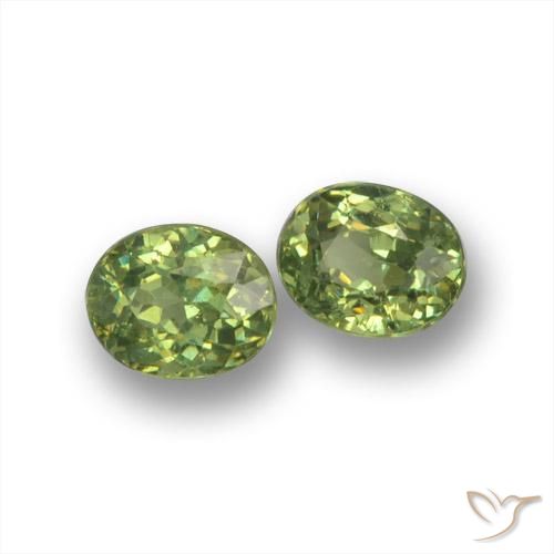 Gemme di Granato demantoide Verde medio naturale da 0.80 ct, Ovale, VS