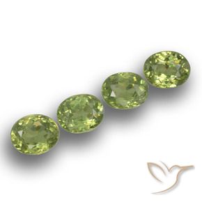 Gemme di Granato demantoide Verde medio naturale da 1.46 ct, Ovale, VS