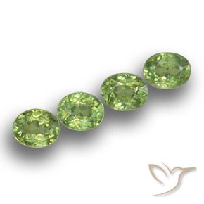 Gemme di Granato demantoide Verde medio naturale da 1.40 ct, Ovale, VS