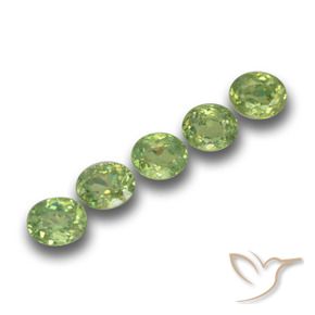 Gemme di Granato demantoide Giallo verde naturale da 1.61 ct, Ovale, VS