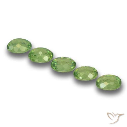 Gemme di Granato demantoide Verde medio naturale da 1.43 ct, Ovale, VS