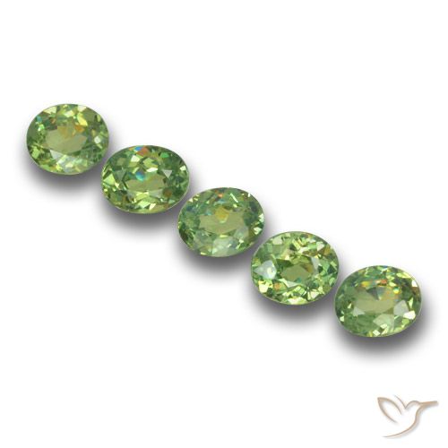 Gemme di Granato demantoide Verde medio naturale da 1.73 ct, Ovale, VS