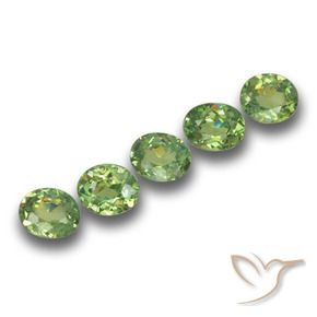 Gemme di Granato demantoide Verde medio naturale da 1.73 ct, Ovale, VS