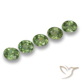Gemme di Granato demantoide Verde medio naturale da 1.27 ct, Ovale, VS