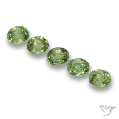 Gemme di Granato demantoide Verde caldo naturale da 1.49 ct, Ovale, VS