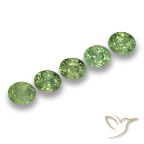 Gemme di Granato demantoide Verde foresta naturale da 1.73 ct, Ovale, VS