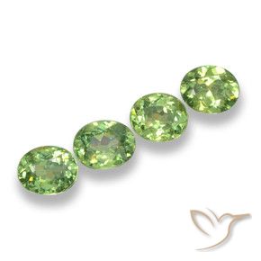 Gemme di Granato demantoide Pera Verde naturale da 1.49 ct, Ovale, VS