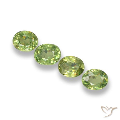 1.19ctw Naturale Verde lime Granato demantoide, Ovale, VS