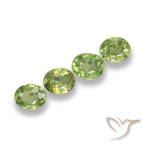 Gemme di Granato demantoide Verde lime naturale da 1.19 ct, Ovale, VS