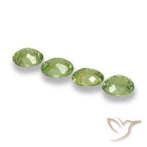 Gemme di Granato demantoide Verde lime naturale da 1.19 ct, Ovale, VS