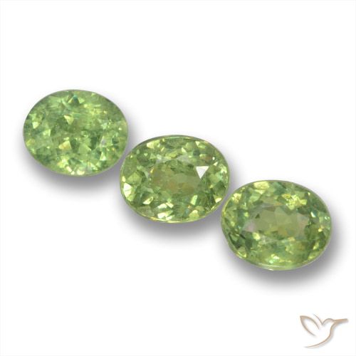 1.13ctw Naturale Giallo verde Granato demantoide, Ovale, VS