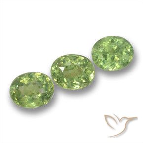 Gemme di Granato demantoide Giallo verde naturale da 1.13 ct, Ovale, VS