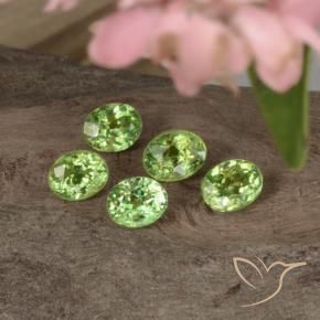 Gemme di Granato demantoide Verde caldo naturale da 1.68 ct, Ovale, VVS-VS