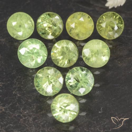 Gemme di Granato demantoide Verde caldo naturale da 1.75 ct, Rotondo, VS-SI