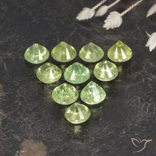 Gemme di Granato demantoide Verde caldo naturale da 1.75 ct, Rotondo, VS-SI