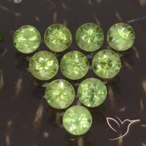 Gemme di Granato demantoide Verde chiaro e vivace naturale da 1.77 ct, Rotondo, VS-SI