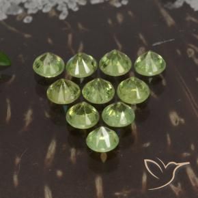 Gemme di Granato demantoide Verde chiaro e vivace naturale da 1.77 ct, Rotondo, VS-SI