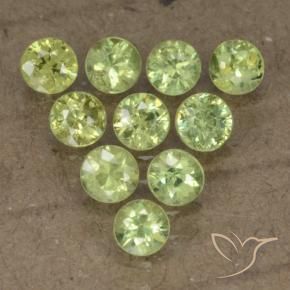 Gemme di Granato demantoide Verde medio naturale da 1.80 ct, Rotondo, VS-SI
