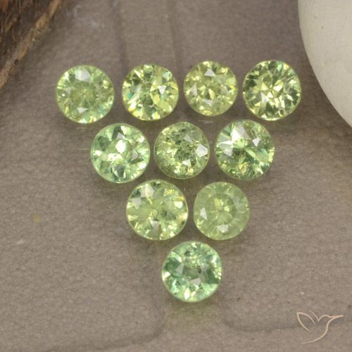 1.63ctw Naturale Giallo chiaro Verde Granato demantoide, Rotondo, VS-SI