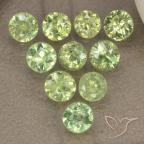 Gemme di Granato demantoide Giallo chiaro Verde naturale da 1.63 ct, Rotondo, VS-SI