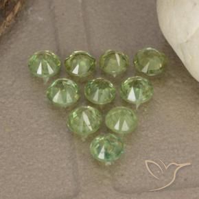 Gemme di Granato demantoide Giallo chiaro Verde naturale da 1.63 ct, Rotondo, VS-SI