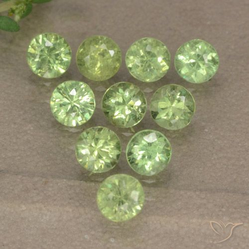 Gemme di Granato demantoide Verde chiaro naturale da 1.70 ct, Rotondo, VS-SI