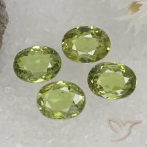 Gemme di Granato demantoide Giallo verde naturale da 1.44 ct, Ovale, VS