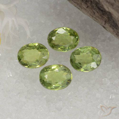 1.28ctw Naturale Giallo verde Granato demantoide, Ovale, VS