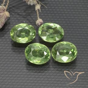 Gemme di Granato demantoide Verde caldo naturale da 1.50 ct, Ovale, VS
