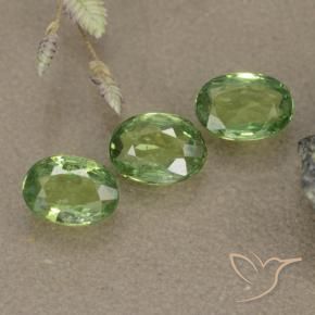 Gemme di Granato demantoide Verde chiaro naturale da 1.40 ct, Ovale, VS-SI