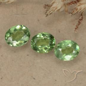 Gemme di Granato demantoide Verde foresta chiaro naturale da 1.00 ct, Ovale, VS-SI