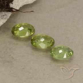 Gemme di Granato demantoide Verde oliva naturale da 1.23 ct, Ovale, VS-SI