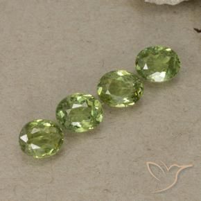 Gemme di Granato demantoide Verde giallastro naturale da 1.35 ct, Ovale, VS-SI