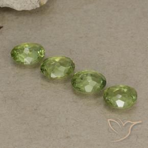 Gemme di Granato demantoide Verde giallastro naturale da 1.35 ct, Ovale, VS-SI