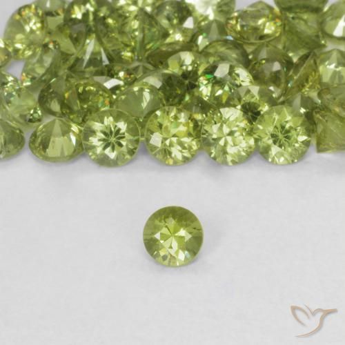 0.14ct Naturale Giallo verde Granato demantoide, Rotondo, VS