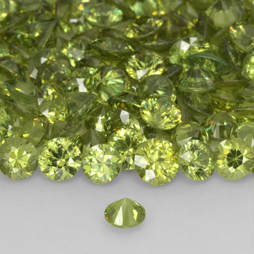 Granato demantoide Medium Light Green naturale da 0.21 ct, Rotondo, VS