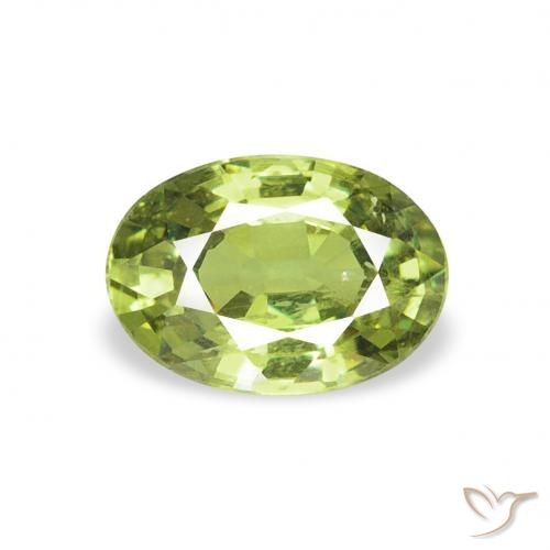 Granato demantoide Verde chiaro e vivace naturale da 0.61 ct, Ovale, VVS-VS