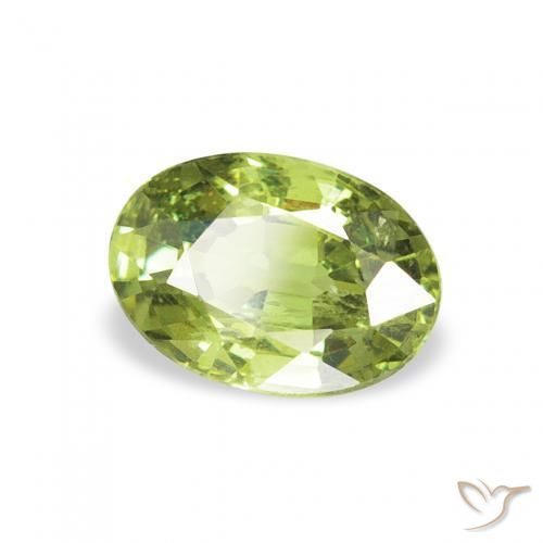 Granato demantoide Verde chiaro e vivace naturale da 0.61 ct, Ovale, VVS-VS