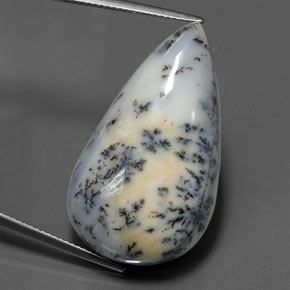 Agata dendritica naturale multicolore da 29,43 ct, taglio a pera, opaco