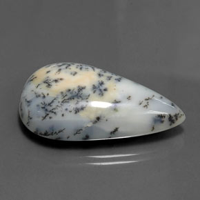Agata dendritica naturale multicolore da 29,43 ct, taglio a pera, opaco