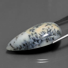 Agata dendritica naturale multicolore da 29,43 ct, taglio a pera, opaco