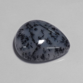 Agata dendritica naturale multicolore da 13,59 ct, taglio a pera, opaco