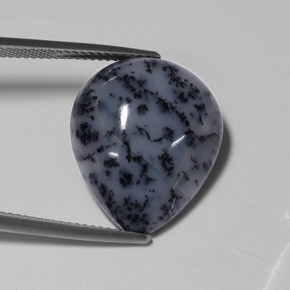 Agata dendritica naturale multicolore da 13,59 ct, taglio a pera, opaco