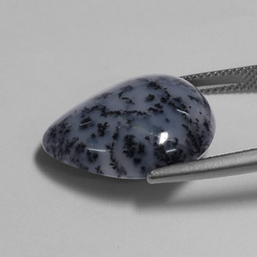 Agata dendritica naturale multicolore da 13,59 ct, taglio a pera, opaco