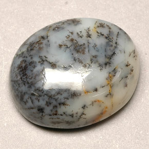 Agata dendritica naturale multicolore da 12,90 ct, taglio ovale, opaco