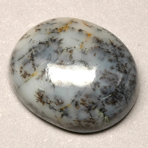 Agata dendritica naturale multicolore da 12,90 ct, taglio ovale, opaco