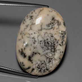 Agata dendritica naturale multicolore da 30,68 ct, taglio ovale, opaco