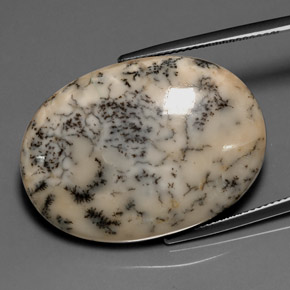 Agata dendritica naturale multicolore da 30,68 ct, taglio ovale, opaco